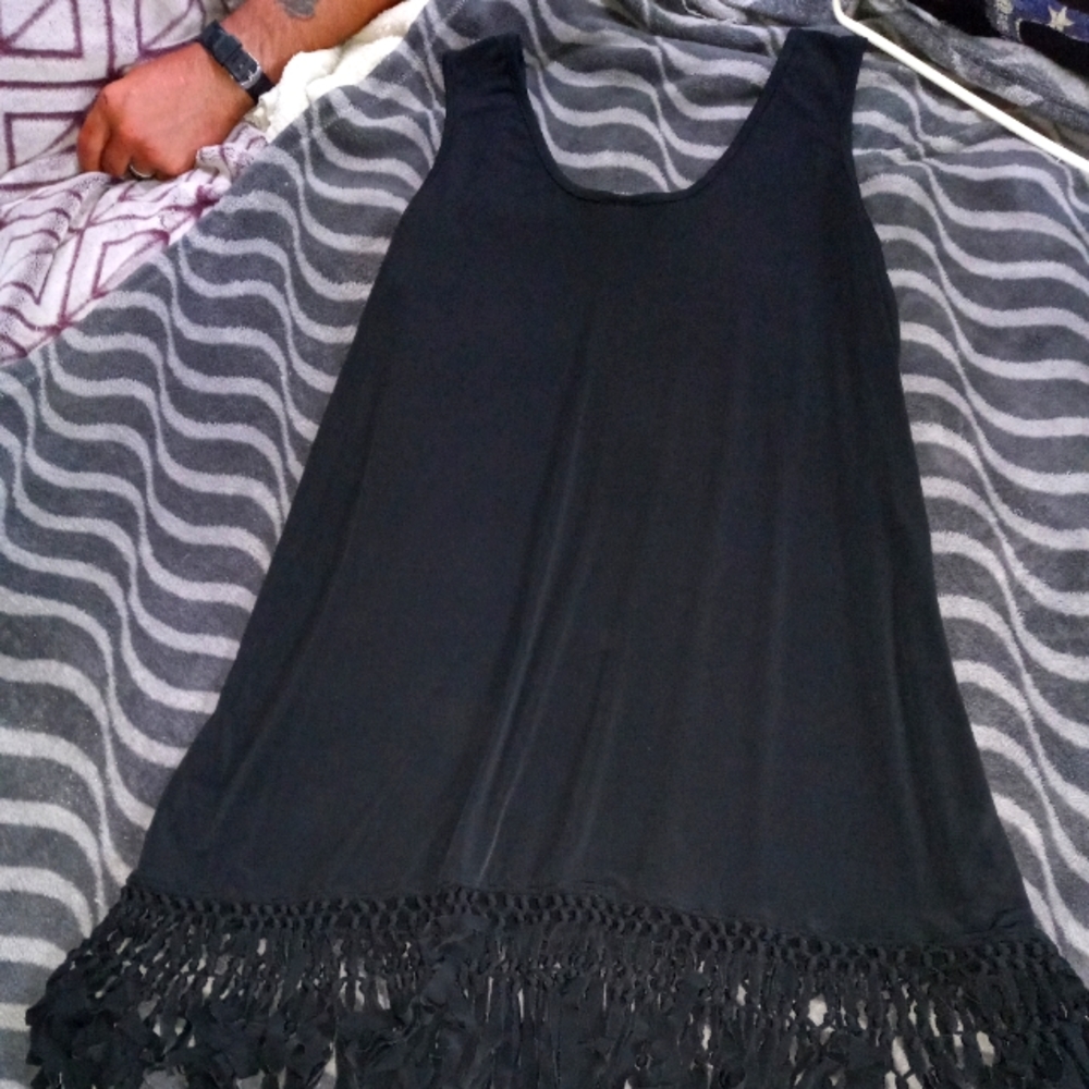 Fringe black dress for casual or fancy.